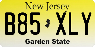 NJ license plate B85XLY