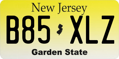 NJ license plate B85XLZ