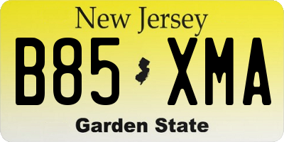 NJ license plate B85XMA
