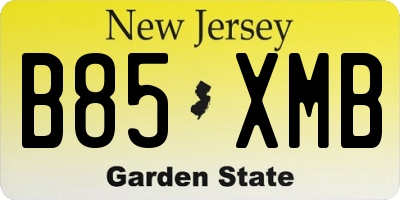 NJ license plate B85XMB