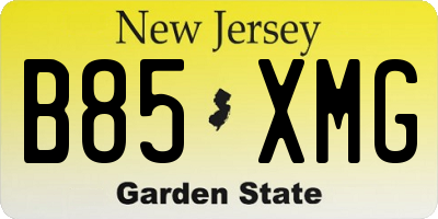 NJ license plate B85XMG