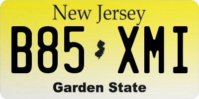 NJ license plate B85XMI