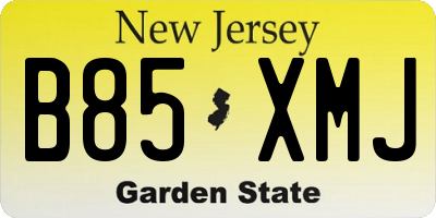 NJ license plate B85XMJ