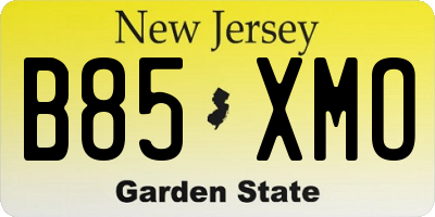 NJ license plate B85XMO