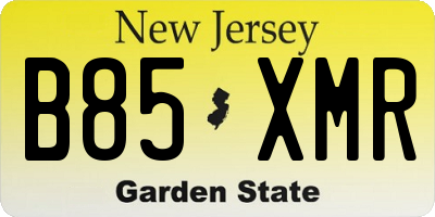 NJ license plate B85XMR