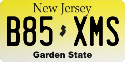 NJ license plate B85XMS