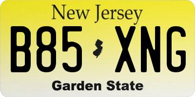 NJ license plate B85XNG