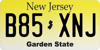 NJ license plate B85XNJ