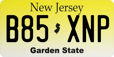 NJ license plate B85XNP