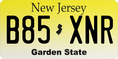 NJ license plate B85XNR