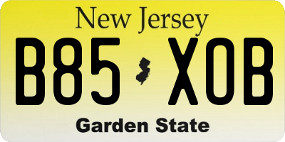 NJ license plate B85XOB