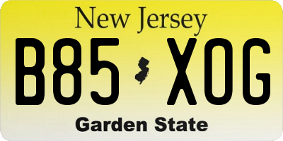 NJ license plate B85XOG
