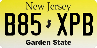 NJ license plate B85XPB