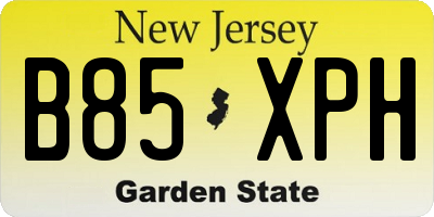 NJ license plate B85XPH