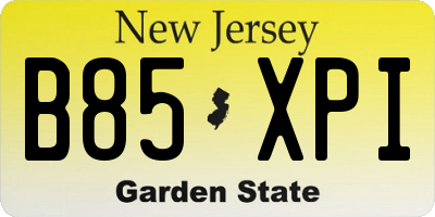 NJ license plate B85XPI