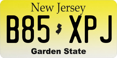 NJ license plate B85XPJ