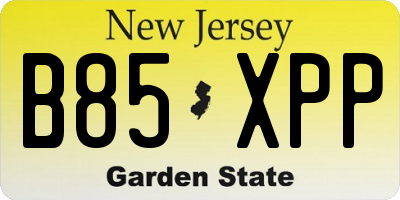 NJ license plate B85XPP