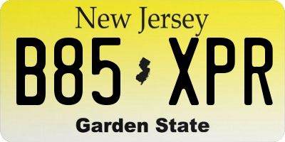 NJ license plate B85XPR