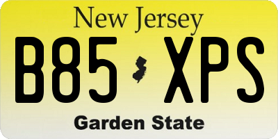 NJ license plate B85XPS