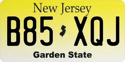 NJ license plate B85XQJ