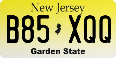 NJ license plate B85XQQ