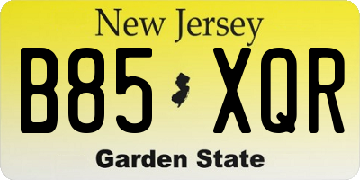 NJ license plate B85XQR