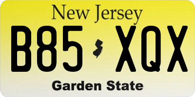 NJ license plate B85XQX