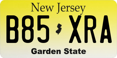 NJ license plate B85XRA