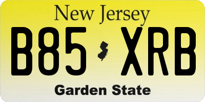 NJ license plate B85XRB
