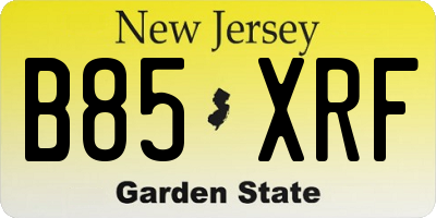 NJ license plate B85XRF