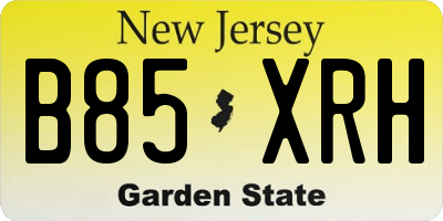 NJ license plate B85XRH