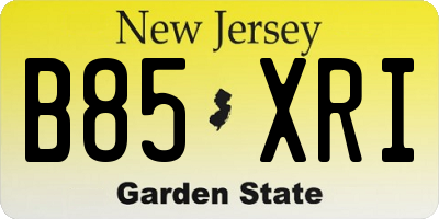 NJ license plate B85XRI