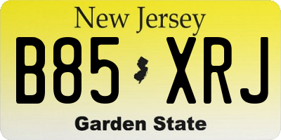 NJ license plate B85XRJ