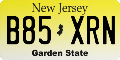 NJ license plate B85XRN