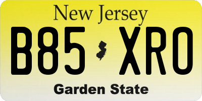 NJ license plate B85XRO