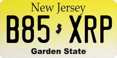 NJ license plate B85XRP