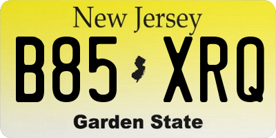NJ license plate B85XRQ