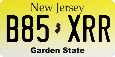 NJ license plate B85XRR