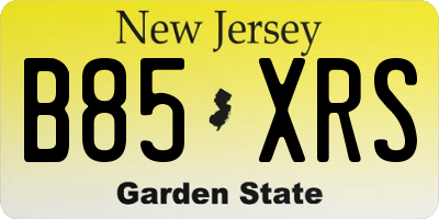 NJ license plate B85XRS