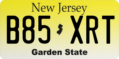 NJ license plate B85XRT