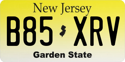 NJ license plate B85XRV