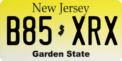 NJ license plate B85XRX