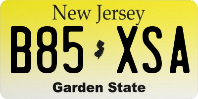 NJ license plate B85XSA