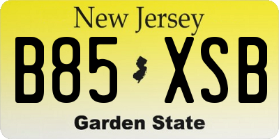NJ license plate B85XSB