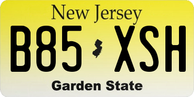 NJ license plate B85XSH