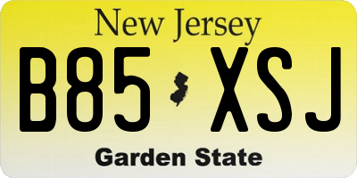 NJ license plate B85XSJ