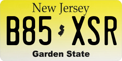 NJ license plate B85XSR