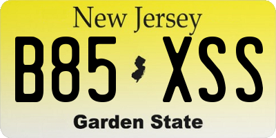 NJ license plate B85XSS
