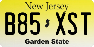 NJ license plate B85XST