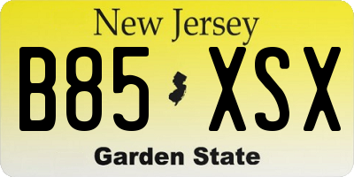 NJ license plate B85XSX